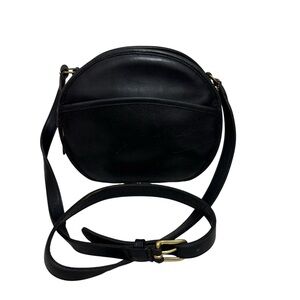 Coach Vintage Black Leather Canteen Purse, Crossbody, Bag, Pocketbook